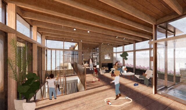 Our interiors for Tenter Ground use lightweight timber structure and glazing with a clerestory detail for natural ventilation 

@webbyates 
@chrisdysonarchitects 
@elia_loup_archdiary 

#timber
#clt 
#glass 
#oak 
#ventilation 
#nature 
#urban